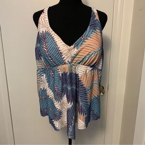 Raisins Curve Plus Tankini Swim Top Puerto Palm print size 20W #7